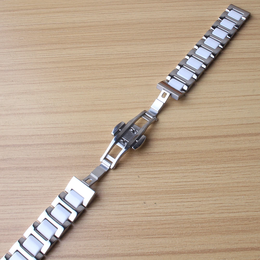 20 мм 22 мм из нержавеющей стали с запахом Керамика ремешок для Samsung Шестерни S2 Шестерни S3 S4 Смарт часы группа одноцветное ссылка ремень