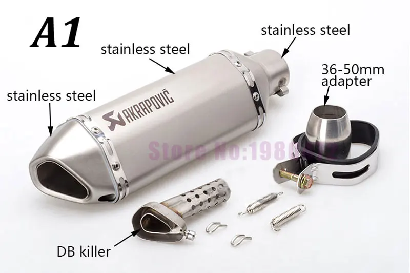 51mm Akrapovic silenciador de la motocicleta pequeña Hexagonal silenciador de Escape con Db asesino Ninja250/HL300/ZX6R silenciador de Escape escapar