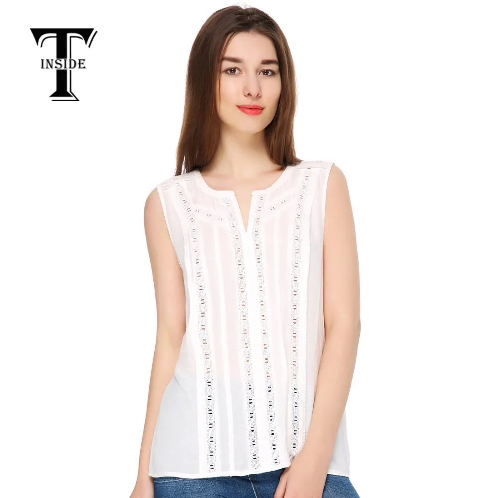 T Inside 2016 Summer Brand Women s Cotton Top Tees font b Blouse b font with