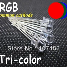100 шт. X 5 мм 4 PIN общий анод RGB светодиод красный/зеленый/синий 5 мм tri-Красный цвет, синий, зеленый светодиодный