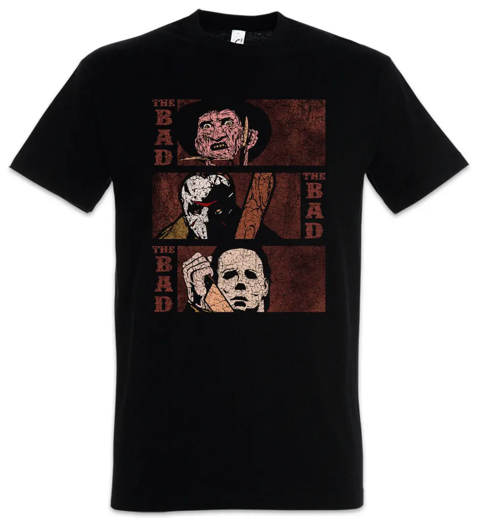 

The Bad & The Bad T-Shirt Jason Slasher Fun Vorhees Freddy Michael Kruger Myers Tee Shirt Homme T shirt Men Funny