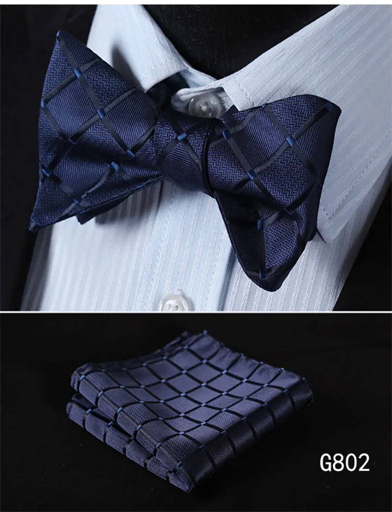 Мужские модные дизайнерские Тканые Вечерние, свадебные, деловые, с галстуком-бабочкой, в клетку, с узором пейсли, галстук-бабочка, носовой платок, набор# G8