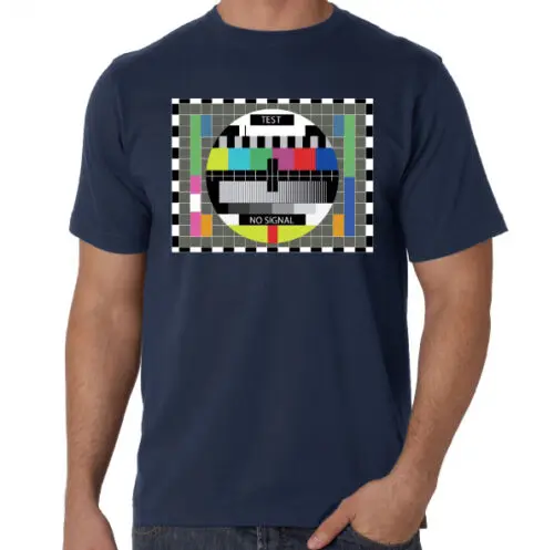 Test Pattern Ретро винтажная ТВ новая мужская синяя футболка sheldon 2019 новейшая Мужская