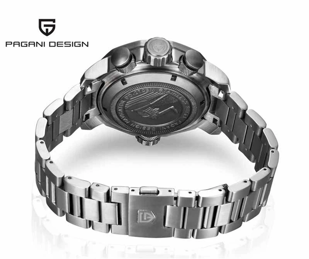 Мужские часы PAGANI дизайнерские Роскошные Брендовые спортивные часы мужские Водонепроницаемые многофункциональные кварцевые часы из нержавеющей стали Reloj Hombre
