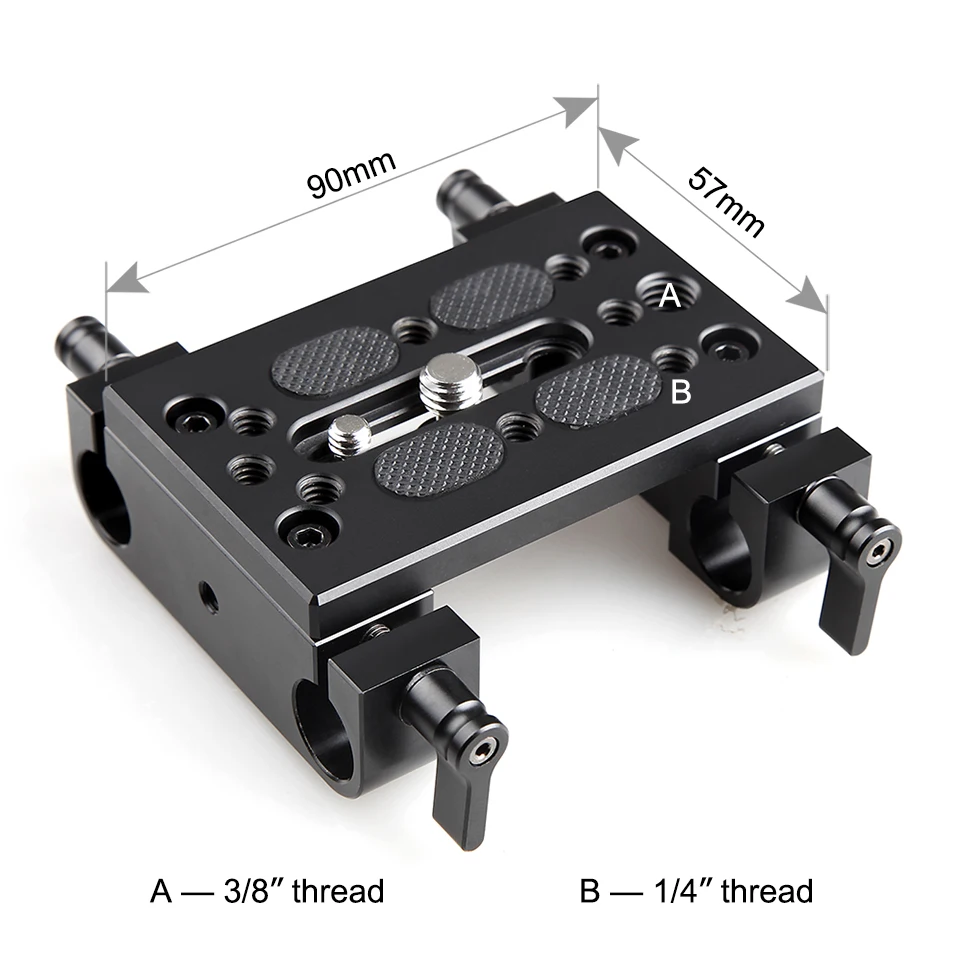 SmallRig Camera Tripod Mounting Baseplate with 15mm Rod Clamp Railblock for Rod Support / Dslr Camera Quick Release Plate -1775