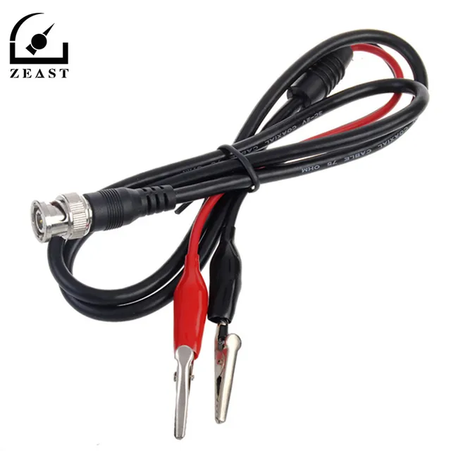 Best Price 1PC BNC Male Jack To Dual Alligator Clip Oscilloscope Test Probe Cable Lead 1.5M Length  Coaxial Cables