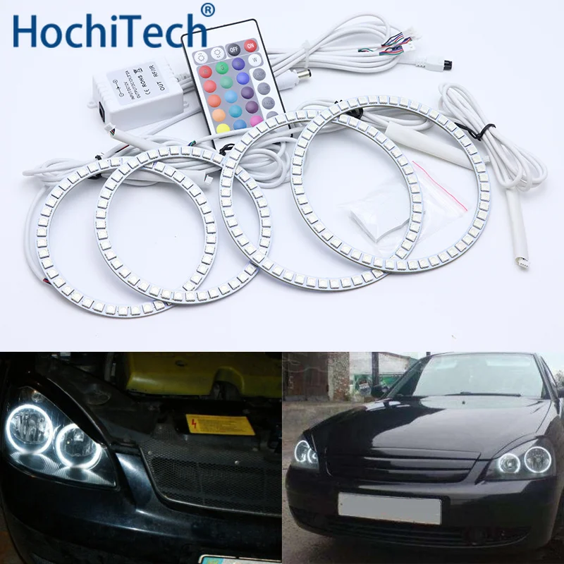 

For Lada Priora VAZ 2170 2171 2172 Multi-color Led Angel Eyes Kit RGB Halo Rings Daytime Running Light DRL