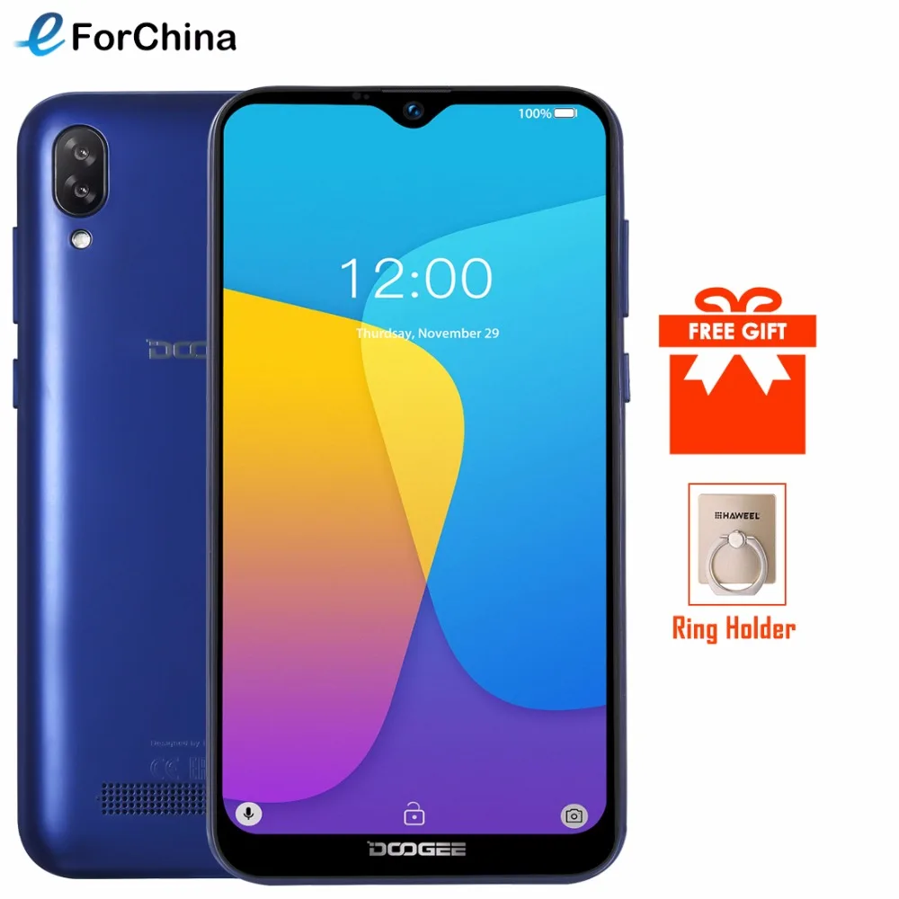 

DOOGEE Y8c 6.1 inch 19:9 Waterdrop LTPS Screen Smartphone Face Unlocking 16GB ROM 8MP+5MP Mobile Phone 3400mAh Android 8.1 WCDMA