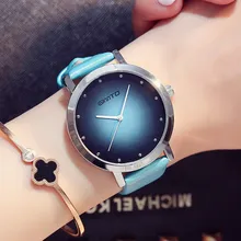 Gimto marca vestido de las mujeres relojes señoras reloj de cuarzo creativo informal amantes niñas reloj pulsera mujeres reloj relogio del deporte