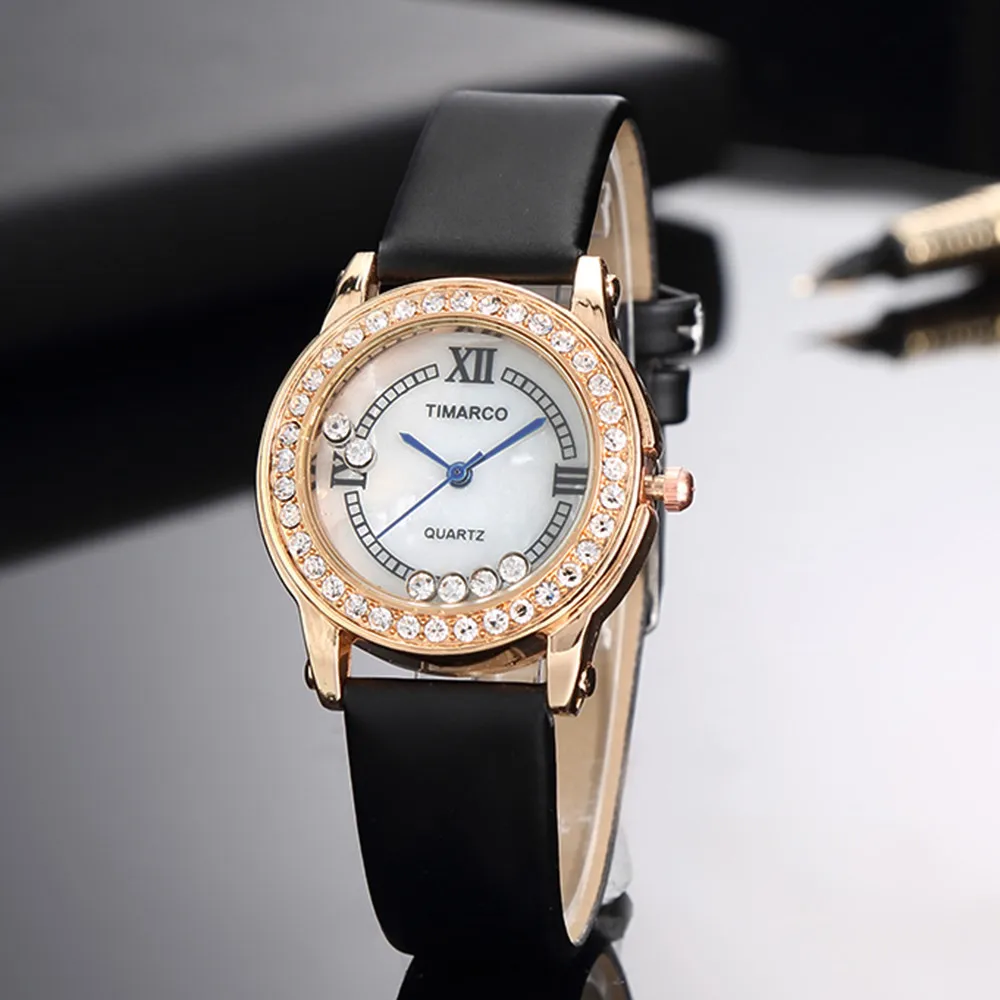 

Women Rhinestones Watches 2019 New Stylish Elegant Pink Casual Crystal Quartz Clock relojes para mujer