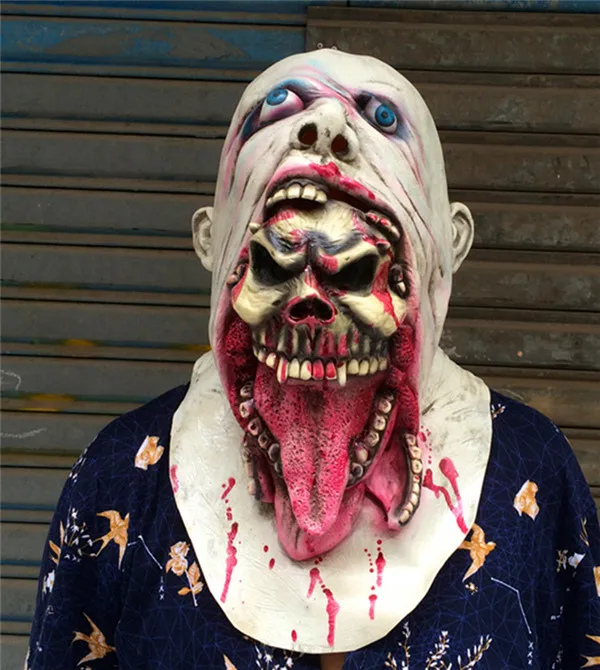 Страшная зомби злая маска игрушка мягкая резина Хэллоуин костюм платье макияж гнить кровавая ужасная шутка шуточные подарки