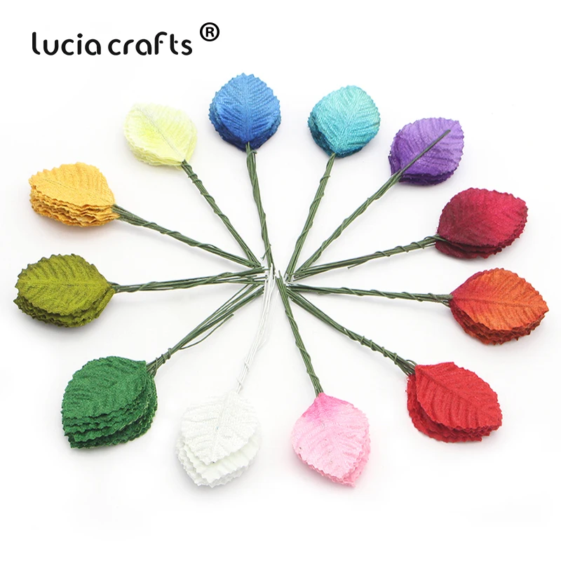 Lucia crafts 50 шт/100 шт искусственные листья флорист Сделай Сам домашний венок для вечеринок Свадебный декор Скрапбукинг Ремесло поддельные цветы A0703