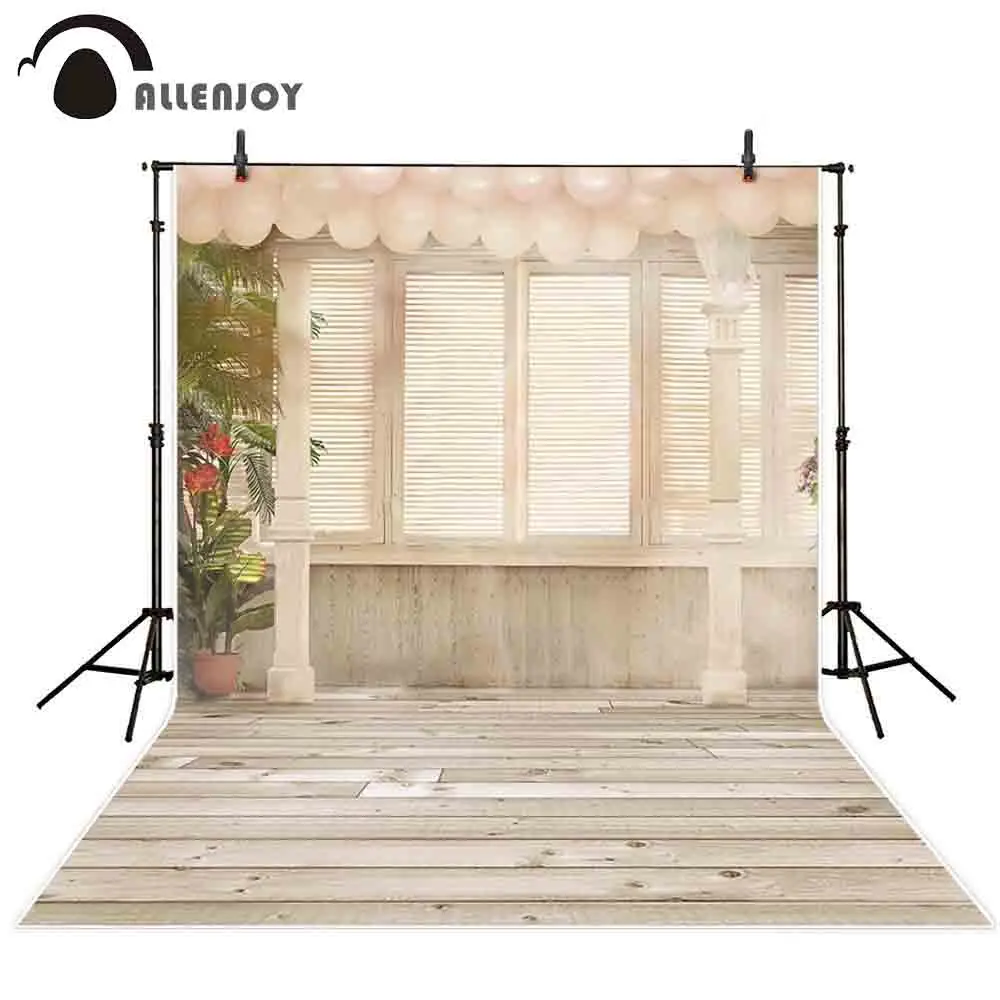 Allenjoy фон для фотосъемки с белым деревянным окном и воздушным шаром помещений