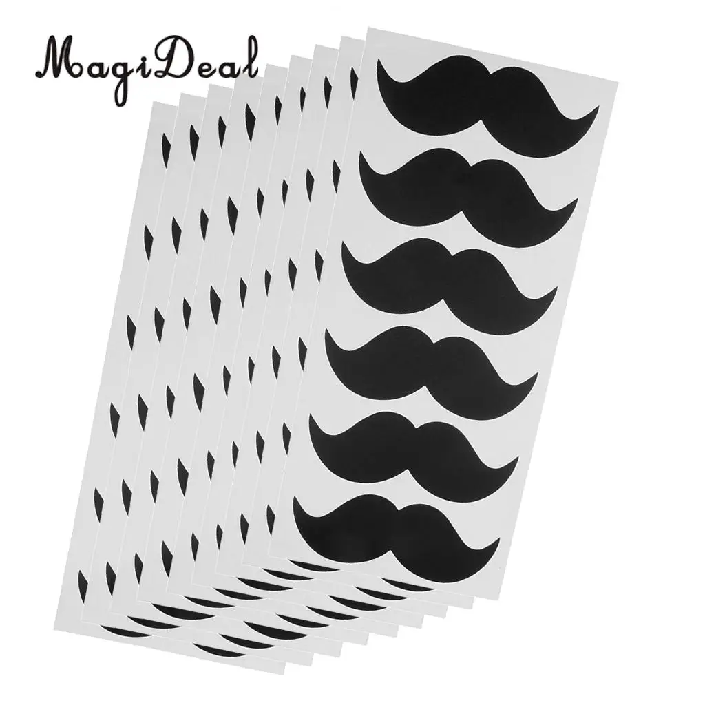 MagiDeal 9 x 6pcs Black Chalk Board Vinyl Mustache Decal Stickers Art DIY Crafts Use for Put on Jar Container Storage Bin Box