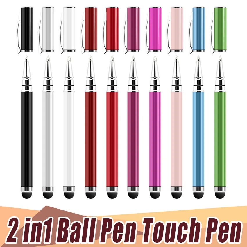 US $785.60 2in1 Capacitive Touch Ballpoint Pen Screen Stylus Touch Pen Ball Point 2 Use For IPad Samsung Galaxy Tab Tablet 2000pcsLot