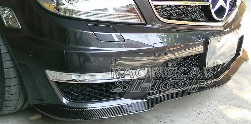 REAL CARBON FIBER Front Lip Spoiler For Mercedes Benz W204 C63 AMG Bumper 2011-2014