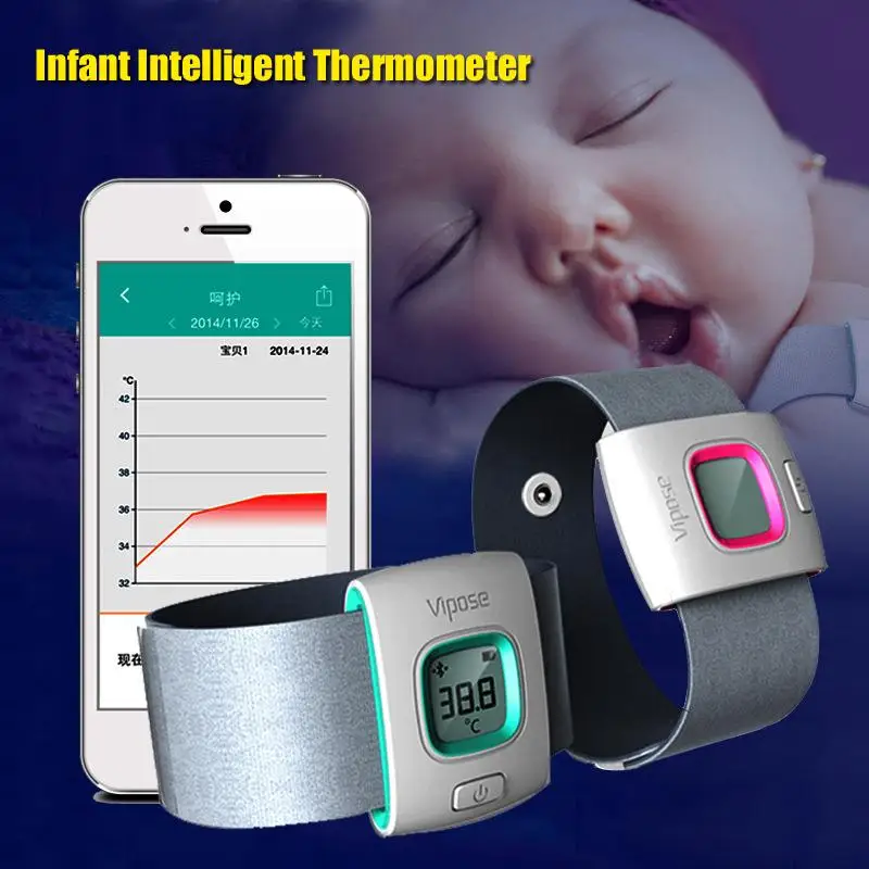 

2016 Hot Fii iFever Bluetooth Intelligent Digital Thermometer Baby Wearable Infrared Smart Monitor Body Temperature Household