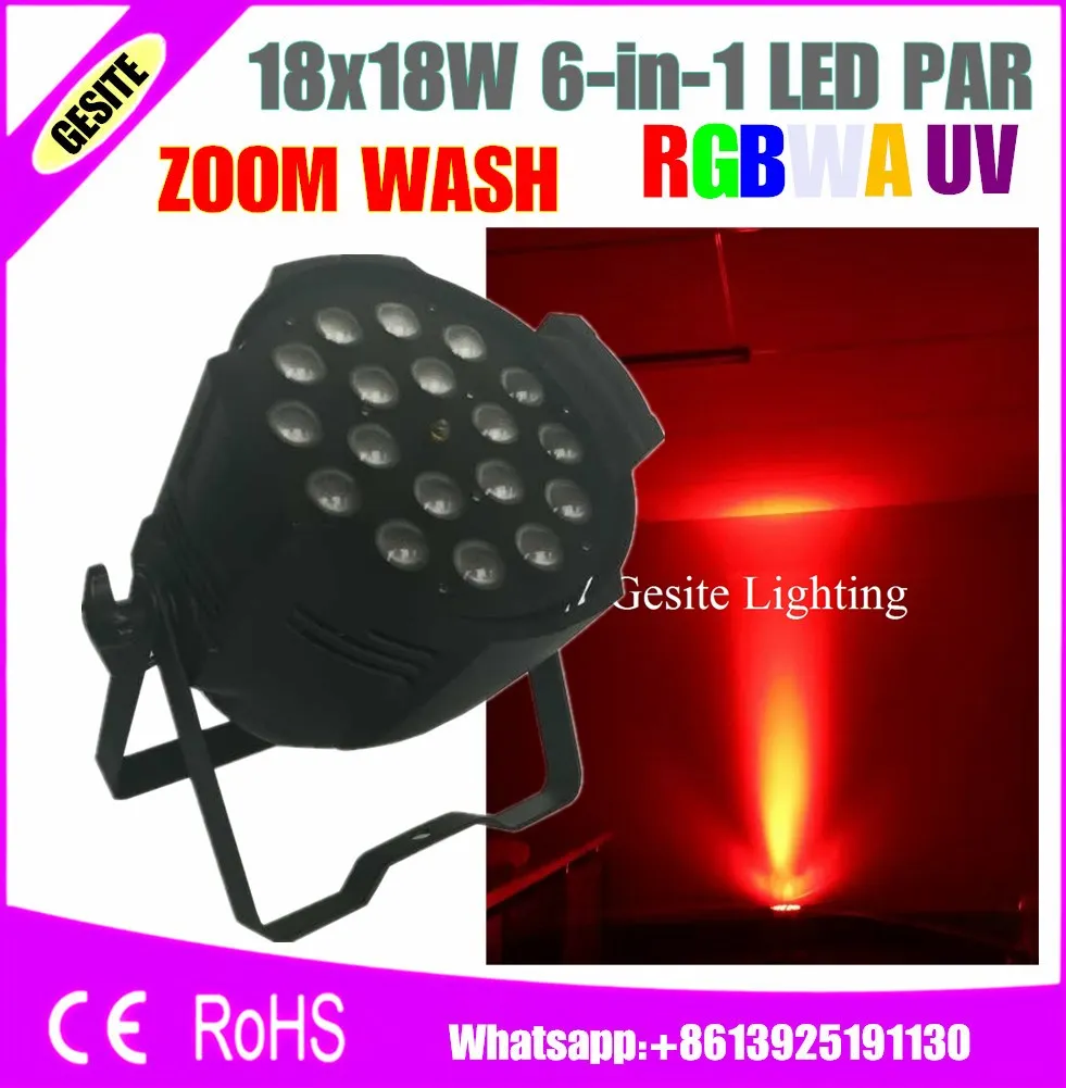 2 шт./Лот Новый 18x18 Вт RGBWA UV 6 в 1 светодиодный зум Par Light DMX 7/11 каналы Тайвань Tianxin Leds CE