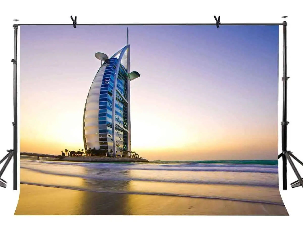 

150x220cm Dubai Architectural Landscape Backdrop Burj Al Arab Photography Background Studio Props