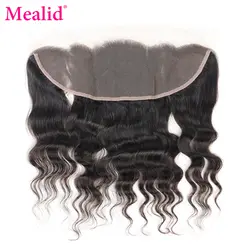 [Mealid] бразильский свободная волна кружева фронтальной Реми природных Цвет 8 "-20" человеческих волос Закрытие Бесплатная доставка