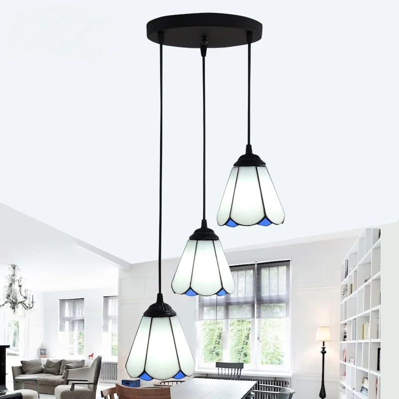

light Mediterranean room Pendant lamps European style simple triple staircase modern living room Pendant Lights DF17