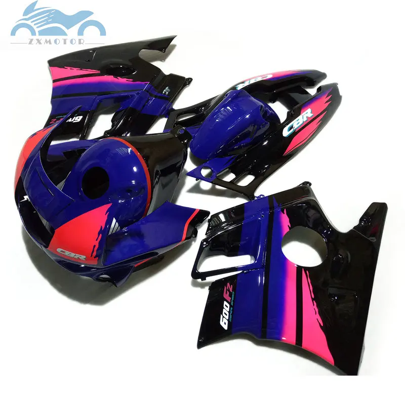 

ABS plastic fairing kits for HONDA 1991 1992 1993 1994 CBR600 F2 blue pink road motorcycle body fairings set CBR 600 F2 91-94