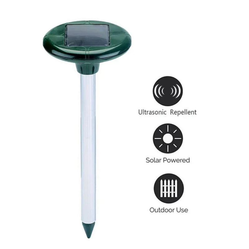 

Hot sell 2 pcs Solar Repeller Mouse Rat Snake Control Garden use summer Insect repellent with battery box