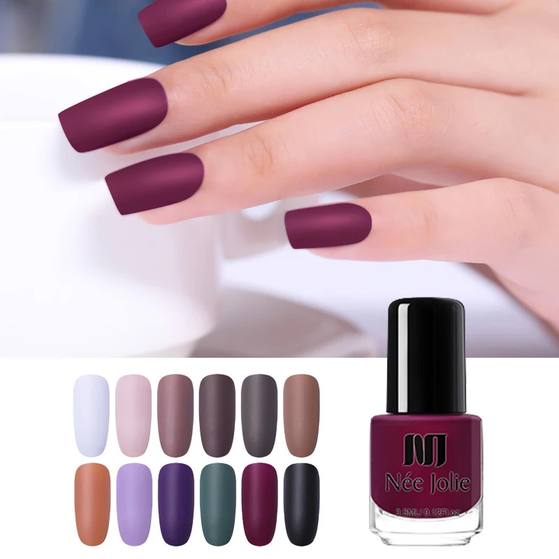 

NEE JOLIE 3.5ml Matte Dull Nail Polish Varnish Winter Trend Pure Nail Color Lacquer Manicure Nail Art Tips Colors Manicure