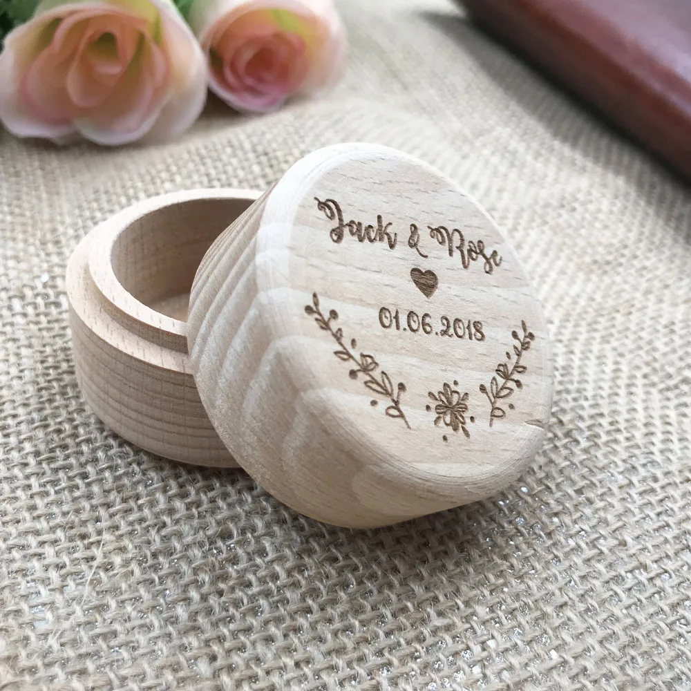 Personalized Wedding  Valentines Engagement Wooden Ring Bearer Box,Custom wedding Ring Box, Customized Wedding Gifts holder box
