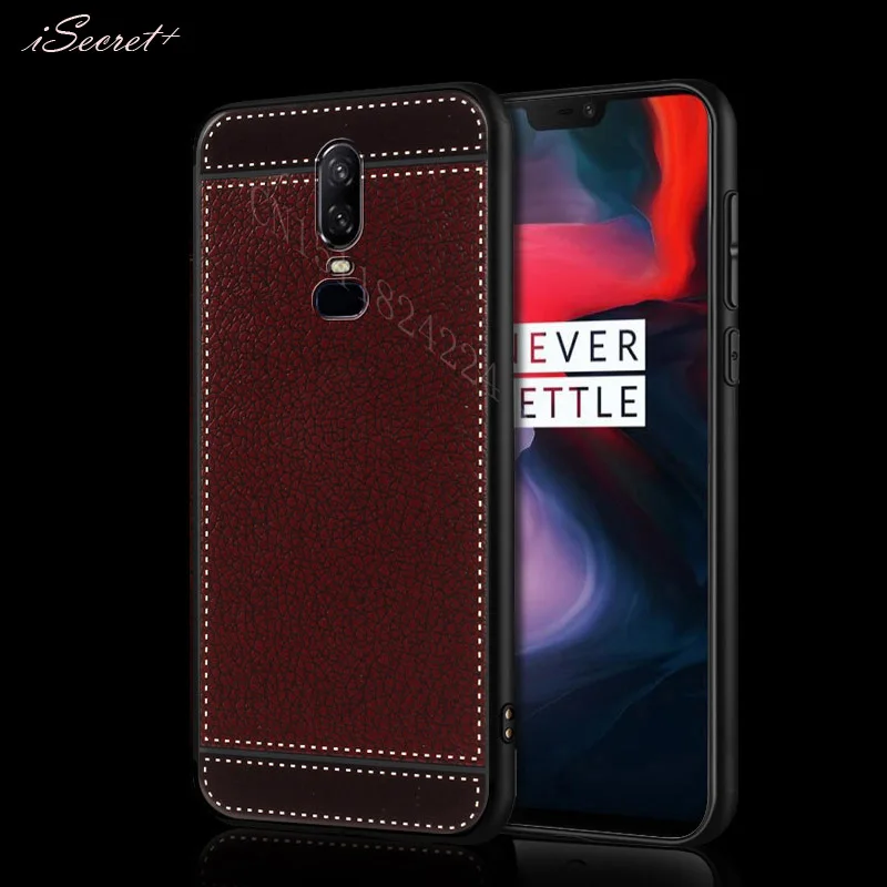 Soft TPU Oneplus 6 Case Cover PU Leather Texture Silicone Fundas For One Plus 5T A5010 Cases Back Oneplus6 |