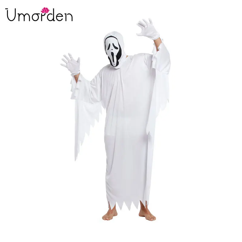 Umorden White Ghost Costumes for Adult Men Scary Ghost Costume Cosplay