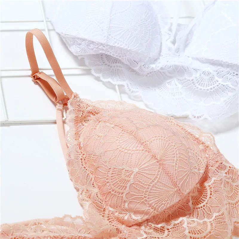 Sexy Deep V Floral Lace Bras Bralette Women Intimates Ultra Thin Belt Lingerie Wirefree Seamless Underwear Back Butterfly