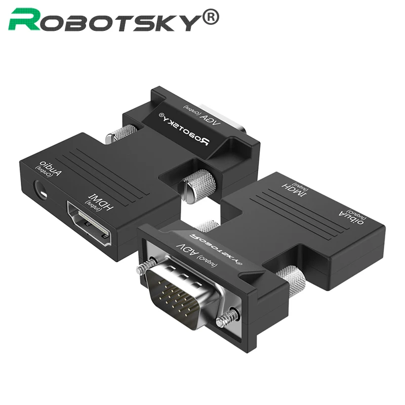 1080P HDMI Female to VGA Male Video Converter with Audio Adapter Signal HDMI-VGA Audio Transmission Adapter for HDTV Projector цена 1080P HDMI Female to VGA Male Video Converter with Audio Adapter Signal HDMI-VGA Audio Transmission Adapter for HDTV Projector цены онлайн