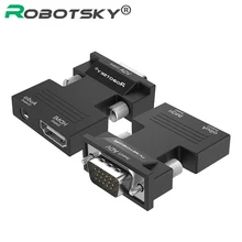 1080P HDMI Female to VGA Male Video Converter with Audio Adapter Signal HDMI-VGA Audio Transmission Adapter for HDTV Projector