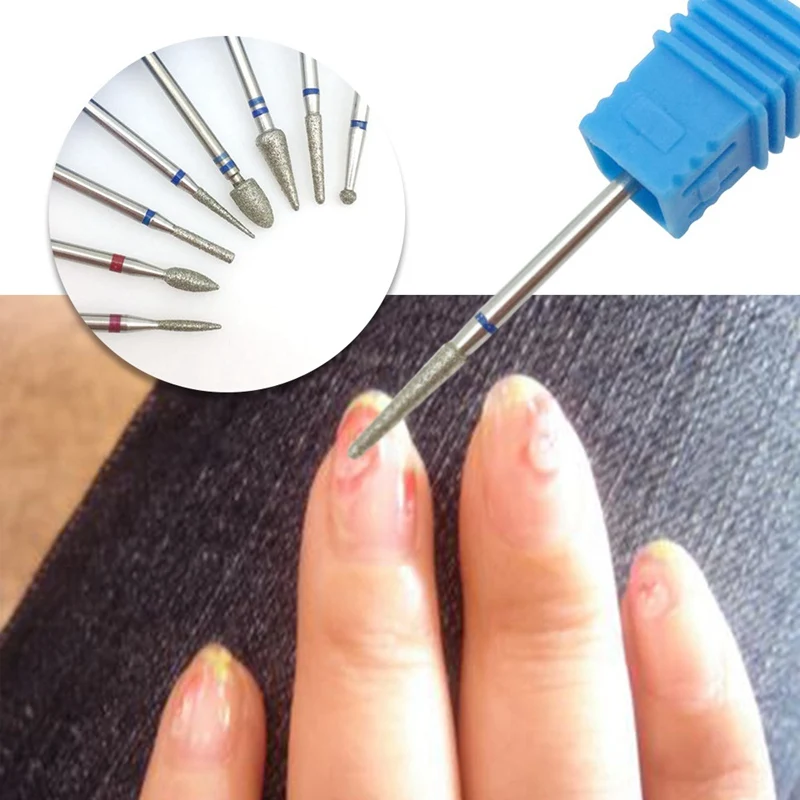 Модные алмазные вращающиеся сверла для ногтей кутикулы резак для маникюрные пилочки для ногтей электрическая насадка для снятия заусенцев шлифовальная машина инструменты 1 шт
