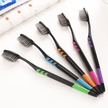 Черный и белый 10 шт./упак. прочный мягкий бамбук древесный уголь нано зубная щетка уход за зубами здоровье зубов