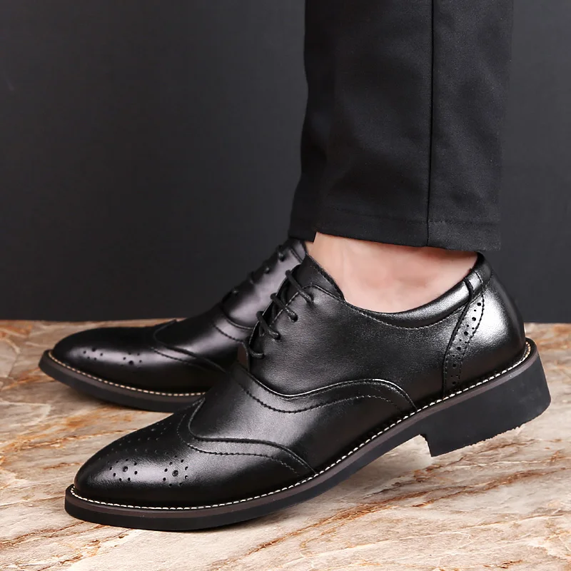 elegant shoes men genuine leather italian designer business dress male footwear luxury brand classic brogue oxford shoes for men (14)
