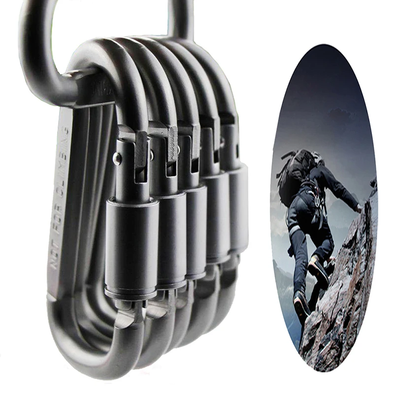 

Outdoor Aluminum Carabiner D-Ring Key Chain Clip Camping Keyring Snap Hook
