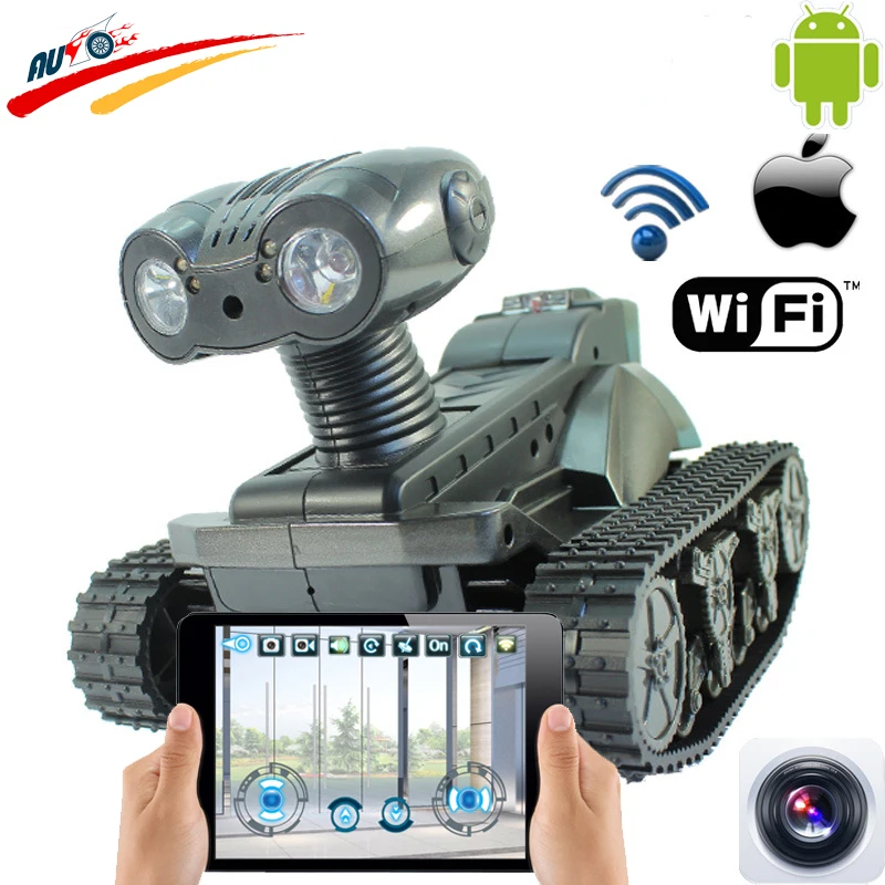 RC Tank WIFI Crawler Radio Control Car Real-Time Camera Cars for iPhone iPad iPod App with 0.3MP Camera Electronic Model Toys