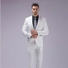 Custom Slim Fit White Men Suit 3Pcs Notched Lapel Blazer Mens Wedding Prom Suits Best Man Groom Tuxedo Formal Jacket Pants Vest groom dress custom beige suit man best western wedding best man dress suit slim coat shorts vest vest go to groom