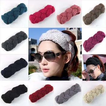 

10 colors New Fashion Doughnut braid Style Women Crochet Headwraps Girls Knitted headband,20 pcs/lot