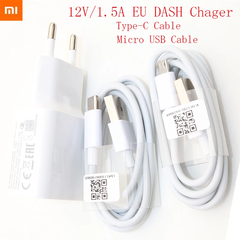 

Original Xiaomi EU QC3.0 DASH Charger Adapter,Micro USB & Type-C USB Cable For for Mi9 8 6 A1 5 5C 5X 5S Plus6 6X Mix2S 2 Max3 2