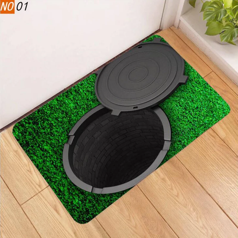 Напольный коврик Ловушка с 3D принтом забавный впитывающий ковер для кухни