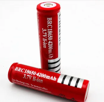 

500pcs /lot 18650 rechargeable batteries 3.7v 4200 mAh Lithium li-ion battery for led Flashlight batery Free shipping