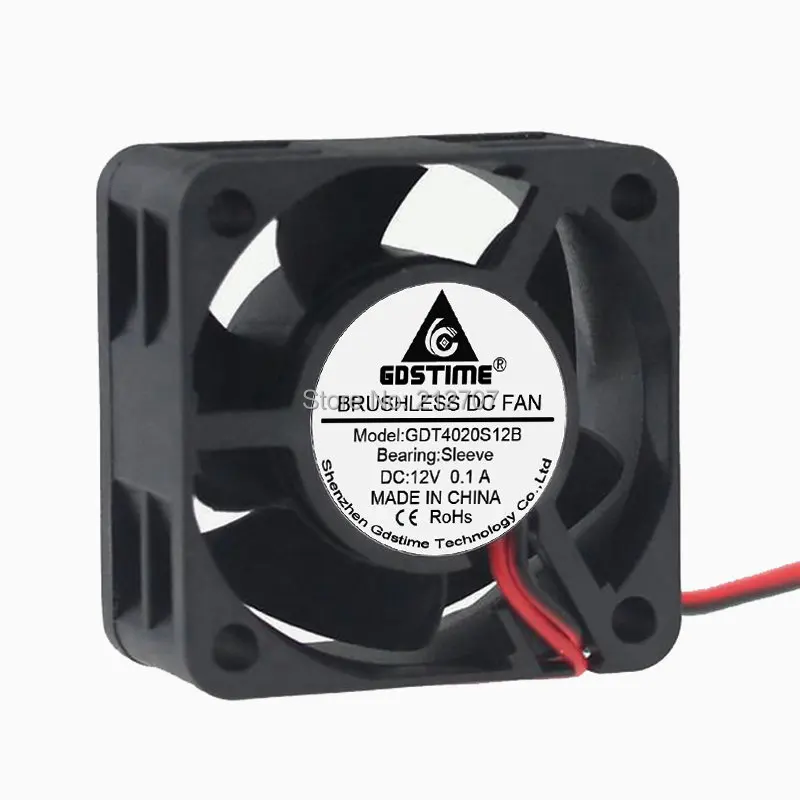 Gdstime-mini Microdissipador de Calor Ventilador Resfriador 12v 2pin 4020 40 mm 4cm 40x40x20 mm 20 Peças