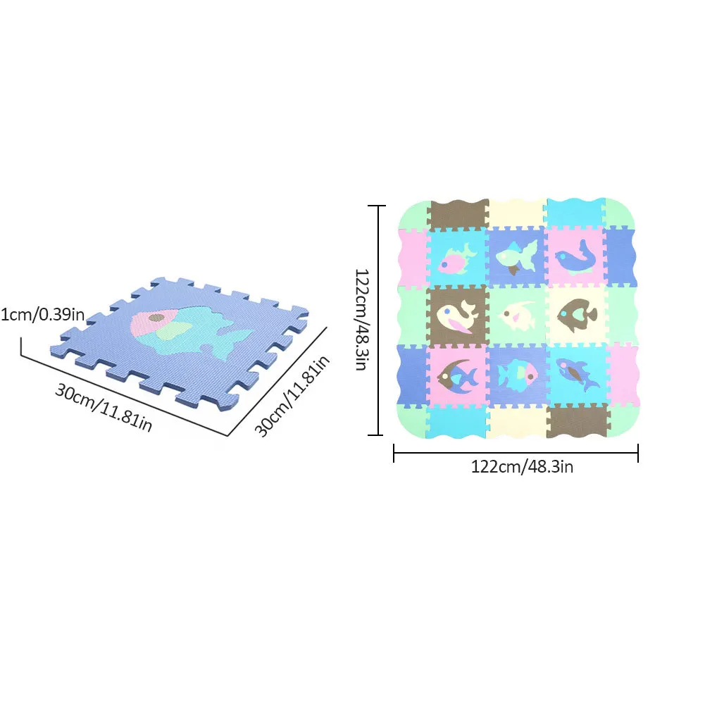 23 шт. детские мягкие Eva пены головоломки игровой коврик ковры младенческие животные Ползания коврик Мягкая пена Пол коврик с забором игрушки для детей