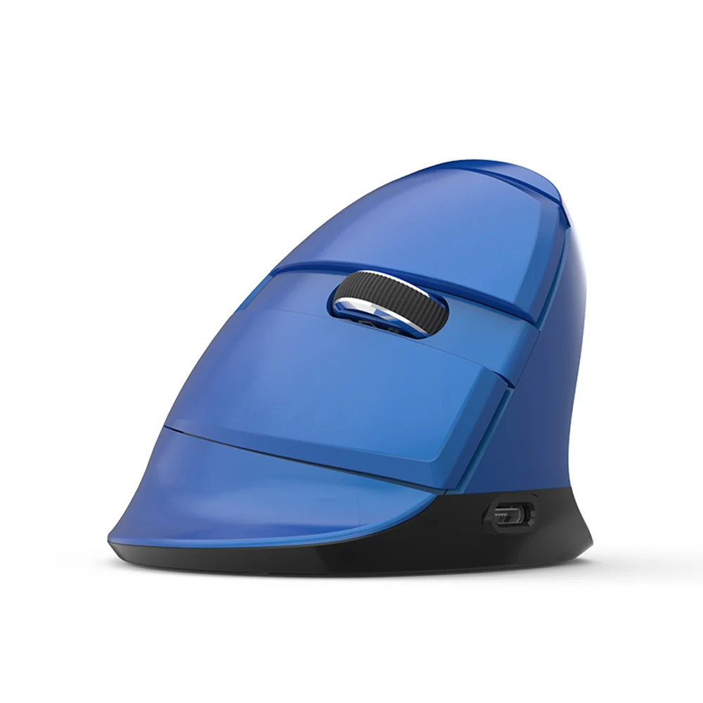 Delux M618 мини беспроводная Bluetooth 4,0 Двойная модель мыши перезаряжаемая эргономичная Вертикальная мышь 2400 dpi оптическая компьютерная мышь - Цвет: Синий