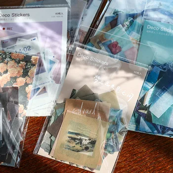 

40pcs/pack Scenery Plants Decorative Stickers Journal Paper Packs Stationary Stickers Scrapbooking DIY Diary Album Stick Label