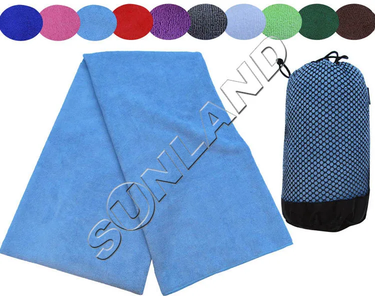 102x183 см микрофибра банный лист/с сумкой дорожное полотенце ультравпитывающее пляжное полотенце для спа банное полотенце быстросохнущее - Цвет: Light Blue