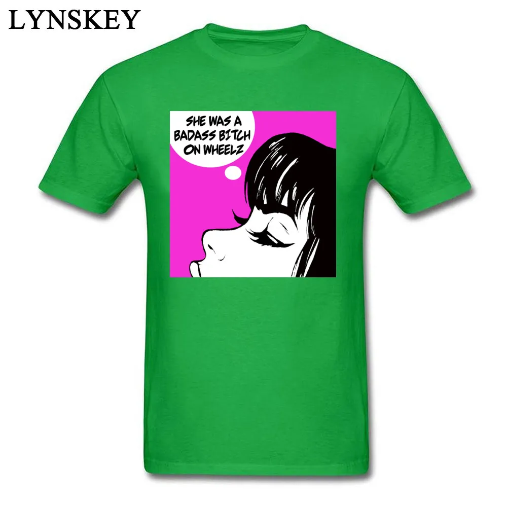 100% Cotton Fabric T Shirt for Boys Birthday Tops Tees Graphic Summer/Autumn Casual Retro Badass Pop Art Girl O Neck Sweatshirts Retro Badass Pop Art Girl green